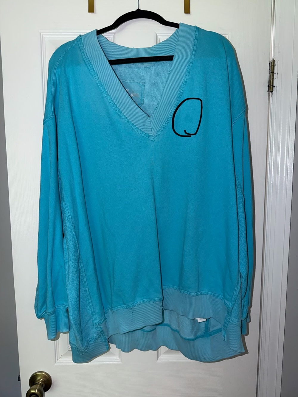 Aerie Women's V-Neck Lightweight Turquoise Sweater
